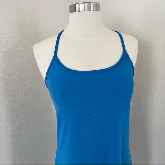 Athleta Swim Stretch Drawstring Athleisure Dress Blue S - Picture 2 of 10